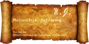 Maloschik Julianna névjegykártya